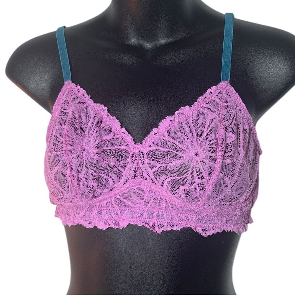 Dora Larsen womens‎ colorblock lace sheet sexy bralette 34B/C